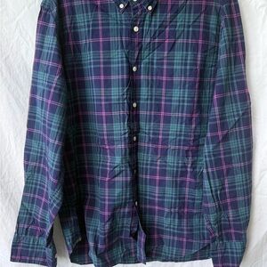 J Crew Men's Plaid Button-Down Shirt | L